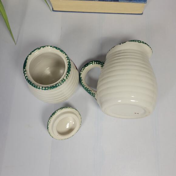 Vintage Alco Apple Garden Set Salt Pepper Shakers, Napkin Holder, Sugar Creamer - Picture 6 of 9